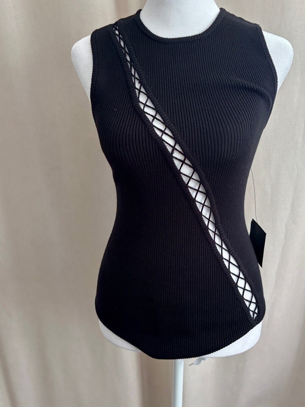 Lulus Black Knit Cutout Bodysuit NWT | Size S